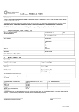 MAIDAssure Proposal Form