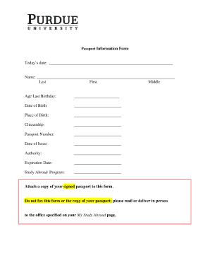 US Passport Application Form