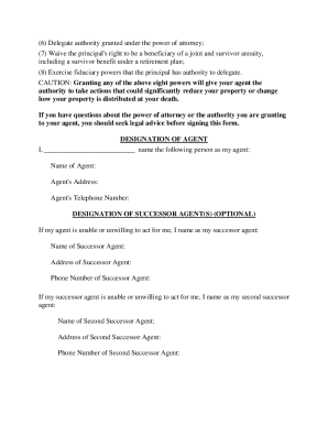 Ohio Statutory Form Power of Attorney