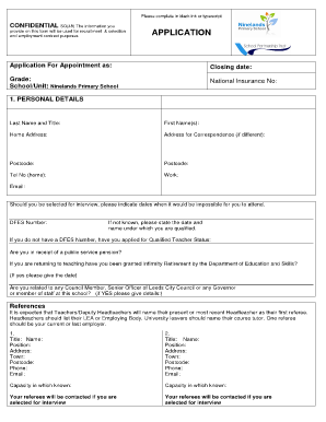 Teacher Application Form