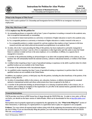Form I-140 Petition for Alien Worker