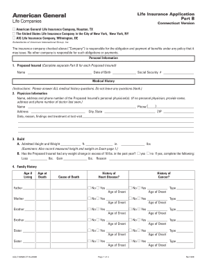 Connecticut Life Insurance Application