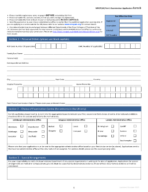 MRCP(UK) Part 1 Examination Application Form