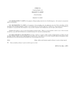 Request to Admit Form 51A