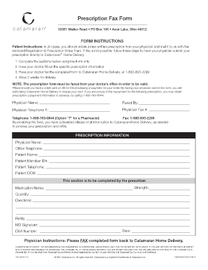 Prescription Fax Form