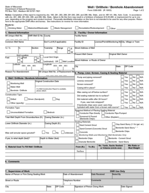 Wisconsin Well Abandonment Form