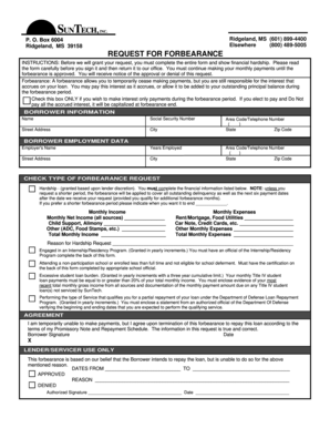 Request for Forbearance