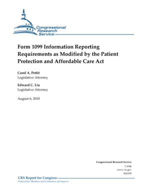 Form 1099 Reporting Requirements as Modified by PPACA