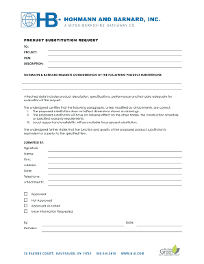 Product Substitution Request Form