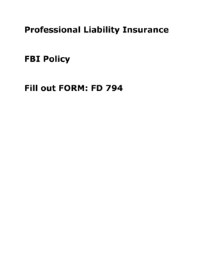 Professional Liability Insurance Policy