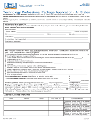 Technology Professional Liability Application