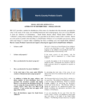 Small estate affidavit san francisco - Small Estate Affidavit - Harris County - harriscountytx