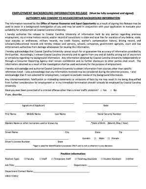 Employment Background Check Authorization Form