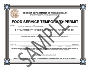 Georgia Food Service Temporary Permit