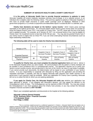 Advocate Health Care Charity Care Application