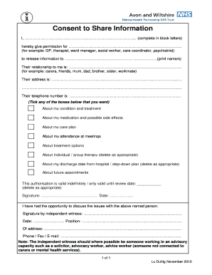 Consent to Share Information
