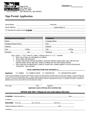 Sign Permit Application