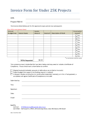 Paint job invoice template - Invoice Form for Under 25K Projects - Mass.Gov - mass