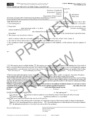 New York Hold Over Petition