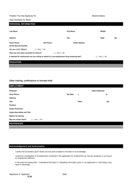 Employment Application Form
