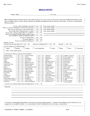 Medical History Form