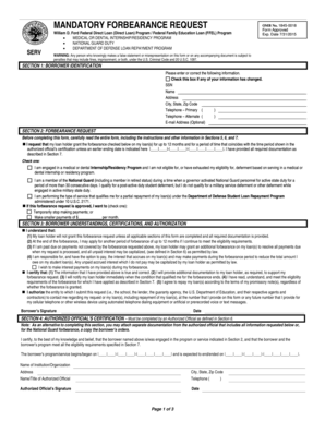 Mandatory Forbearance Request Form