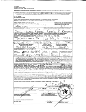 Texas City Election Ballot Application