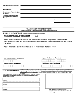 Stock Transfer Ownership Form
