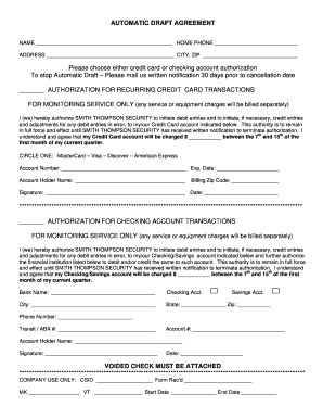Automatic Draft Agreement
