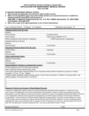 California Independent Medical Review Application