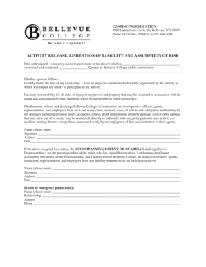 Activity Release and Liability Waiver