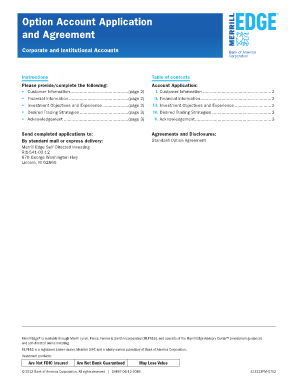 Merrill Edge Option Account Application and Agreement