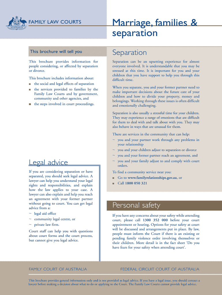 Fillable Online familylawcourts gov Marriage, families &amp; separation ...