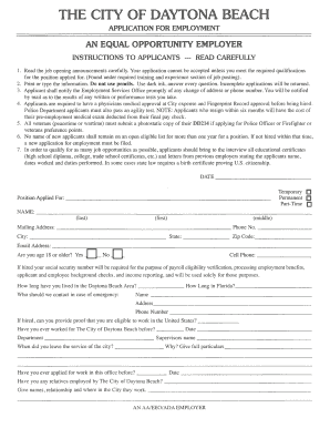 City of Daytona Beach Employment Application