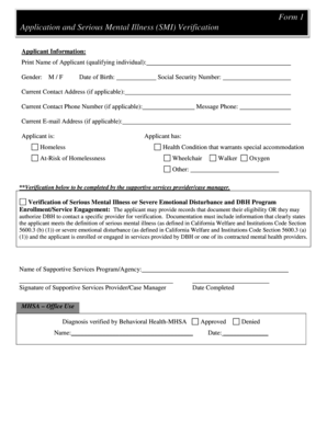 California SMI Verification Form