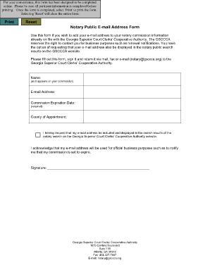 Georgia Notary Public Email Address Form