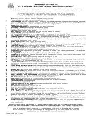 City of Philadelphia Accident Injury and Illness Report