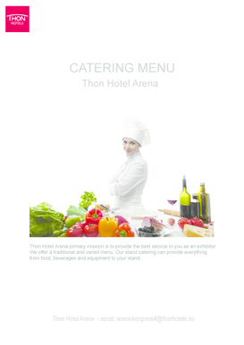 Thon Hotel Arena Catering Menu