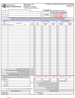 Washington Distributors Summary Tax Report