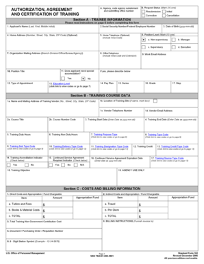 US Federal Employee Training Authorization Agreement