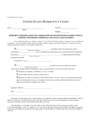 Chapter 13 Discharge Motion and Order