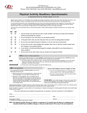 Physical Activity Readiness Questionnaire