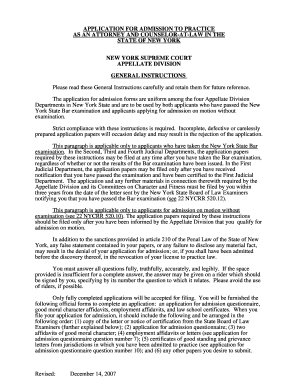 New York Attorney Admission Application