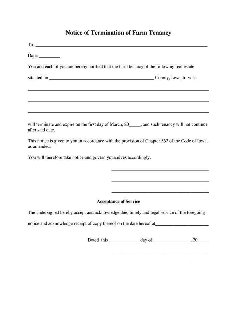 Farm Lease Termination Letter Example - Fill Online, Printable Inside early termination of lease agreement template