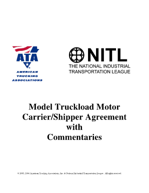Motor Carrier/Shipper Agreement