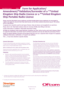 UK Ship Radio Licence Application Form