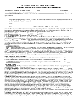 Exclusive Right to Lease Agreement