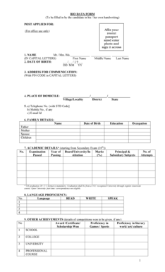 Biodata Form