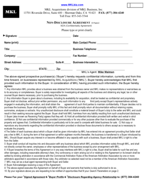 California Non-Disclosure Agreement