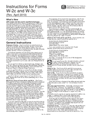 Instructions for Forms W-2c and W-3c